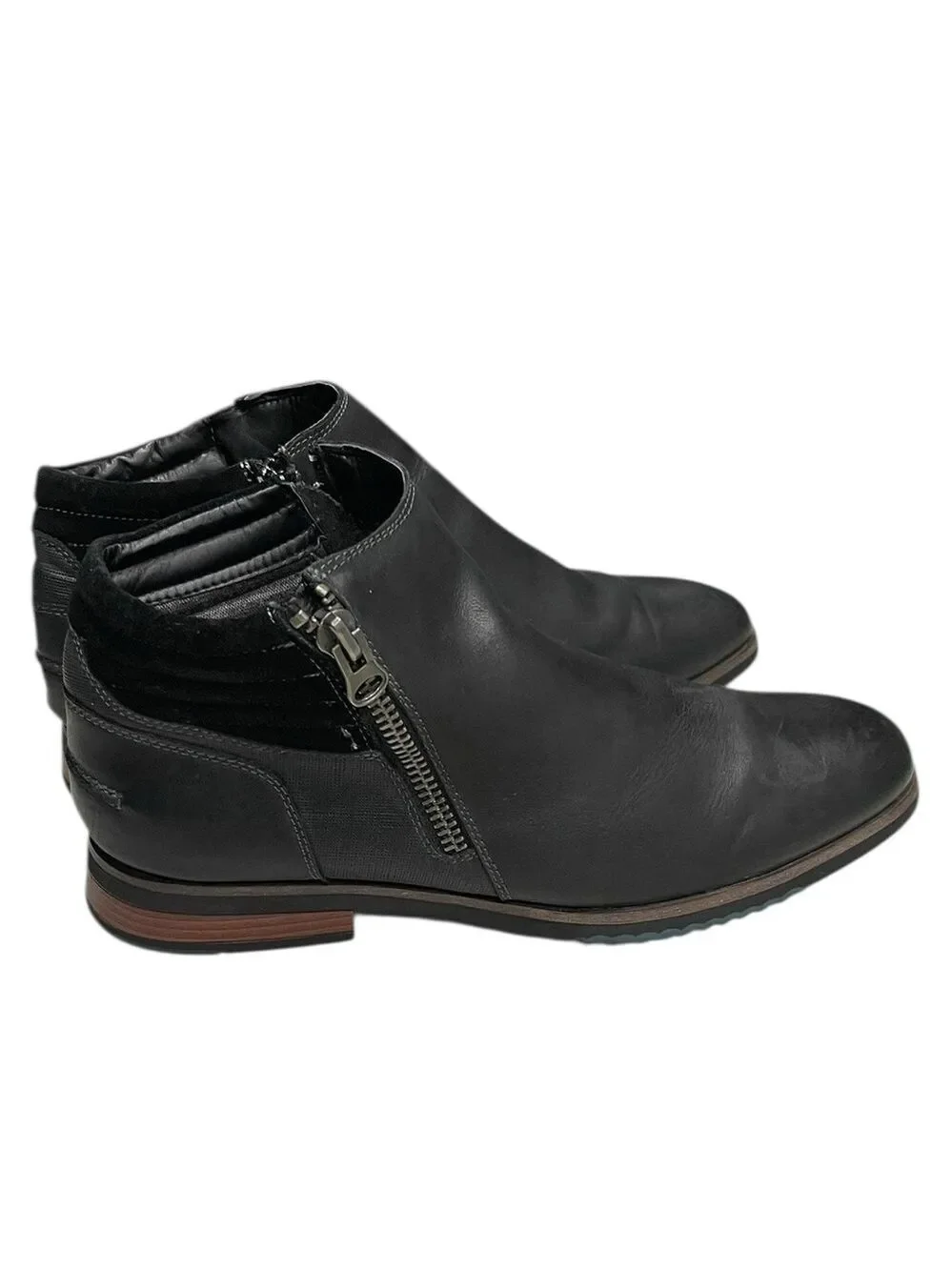 Steve Madden P-Kingpin Men’s Black Leather Zipper Casual Dress Boots SZ 11